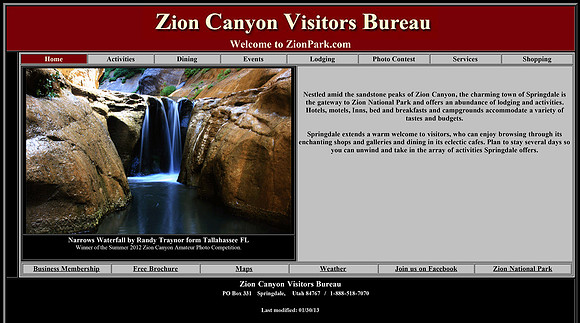 Zion National Park, Zion Canyon Visitors Bureau